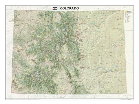 Colorado Wall Map by National Geographic — National Geographic laminated wall map