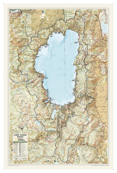 Lake Tahoe Basin wall map – National Geographic | Mapworld