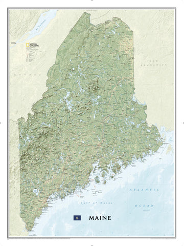 Maine wall map – National Geographic | Mapworld