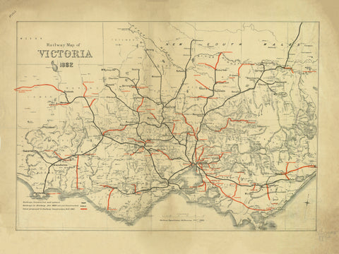 Railway Map of Victoria (1882) | Mapworld