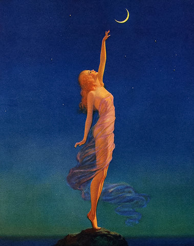 Reaching for the moon (1933) chromolithograph by Edward Mason Eggleston