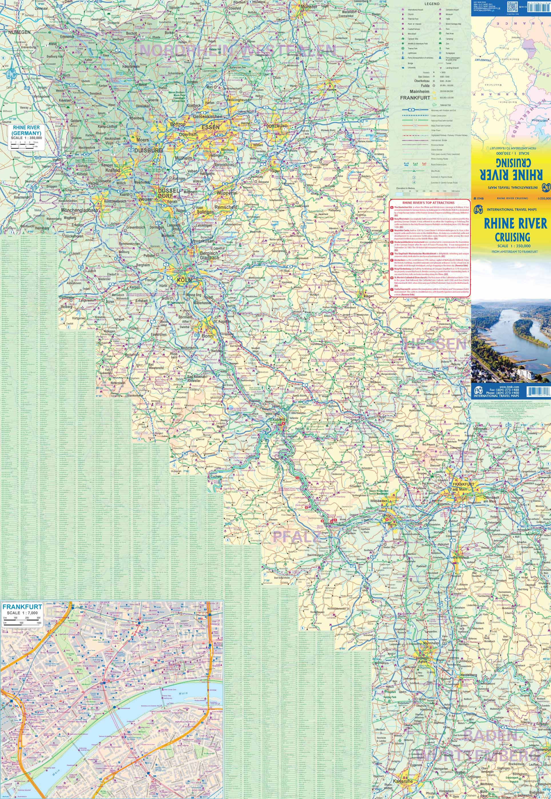 Rini Rever Map Rhine River Cruising – ITM | Mapworld