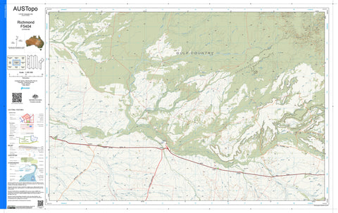Richmond F5404 AUSTopo 1:250,000 Map