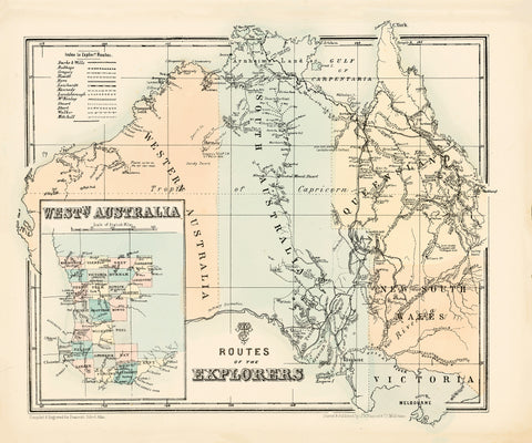 Routes of the Explorers Wall Map