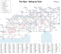 Ski Map of the Alps By Train Wall Map