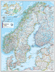Scandinavia Atlas of the World, 11th Edition, National Geographic Wall Map