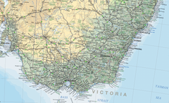 Australia Hema Road & Terrain Wall Map