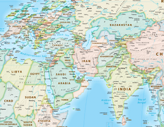 World Equal Earth Wall Map — Pacific-Centred
