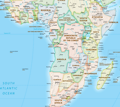 World Equal Earth Wall Map — Americas-Centred
