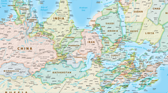 World Equal Earth Upside Down Wall Map