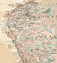 Australia Executive Antique Style National Geographic 1000 x 898mm Wall Map