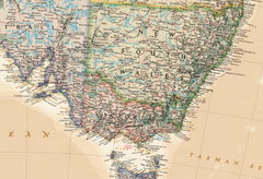 Australia Executive Antique Style National Geographic 1000 x 898mm Wall Map