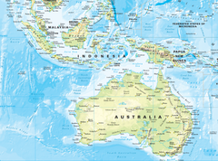 Pacific Ocean Physical Cosmographics Wall Map
