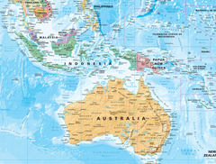 Pacific Ocean Political Cosmographics Wall Map