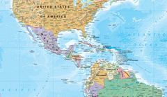 Pacific Ocean Political Cosmographics Wall Map