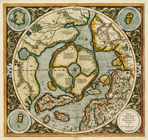 Septentrionalium Flat Earth Map 1595 | Mapworld