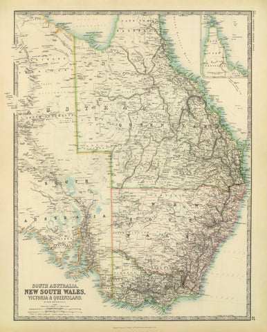 South Australia, New South Wales, Victoria & Queensland 1893 by Keith Johnston