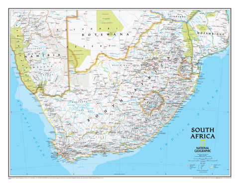 South Africa National Geographic 786 x 597 mm Wall Map