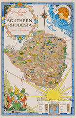 Southern Rhodesia Wall Map 1937