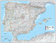 Spain Portugal Atlas of the World, 11th Edition, National Geographic Wall Map