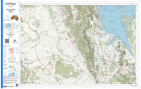 St Lawrence F5512 AUSTopo 1:250,000 Map