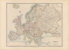 Vintage map of Europe on a beige background