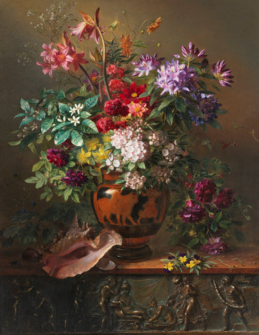Still Life with Flowers in a Greek Vase: Allegory of Spring (1817) by Georgius Jacobus Johannes van Os
