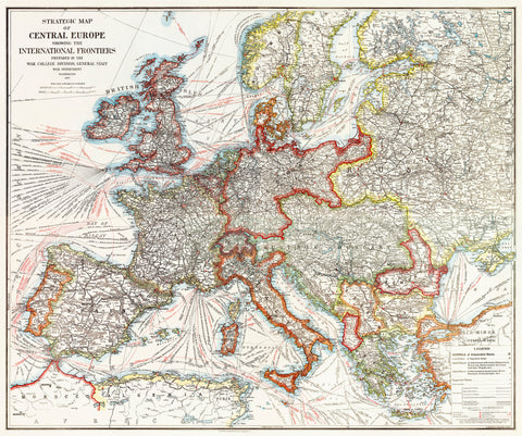 Strategic map of Central Europe (1915) by Arch. B. Williams and Geo. F. Bontz
