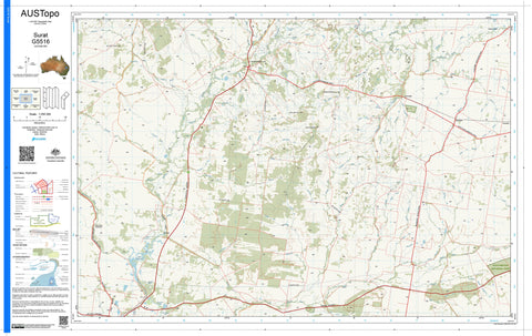 Surat G5516 AUSTopo 1:250,000 Map