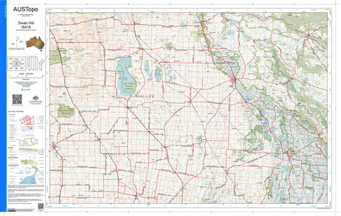Swan Hill I5416 AUSTopo 1:250,000 Map