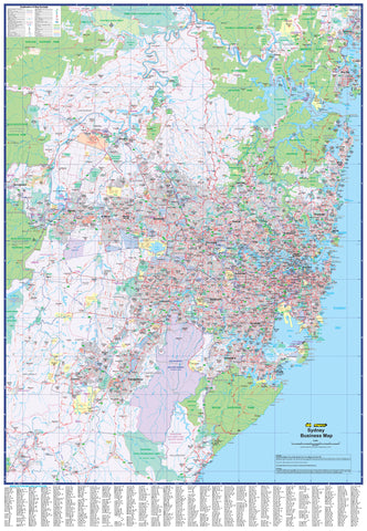 Sydney Business 265 Map UBD 1020 X 1360 mm Laminated Wall Map