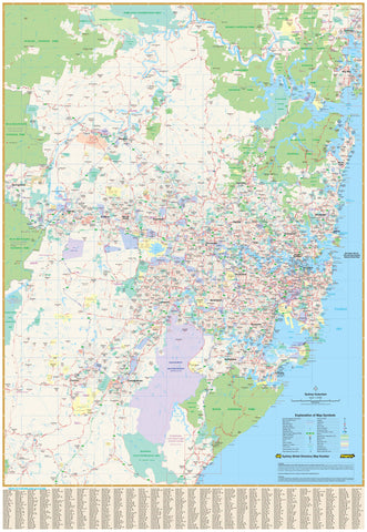Sydney UBD 262 Map 690 x 1000mm Laminated Wall Map
