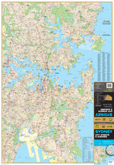 Sydney UBD 262 Map 1020 x 1480mm Laminated Wall Map with Hang Rails