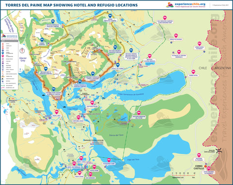 Torres del Paine National Park Wall Map