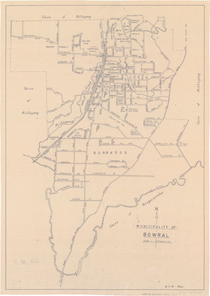 Bowral Postcode Bowral Historic Wall Map 1969 | Mapworld