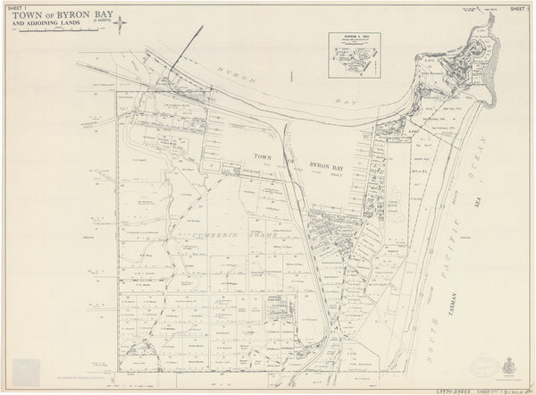 Byron Bay Historic Wall Map 1972