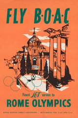 TRAVEL POSTER - Fly B.O.A.C. to the Rome Olympics