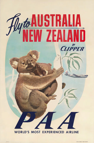 TRAVEL POSTER - Pan American World Airways Australia & New Zealand