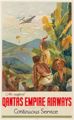 TRAVEL POSTER - Qantas Empire Airways Air Support