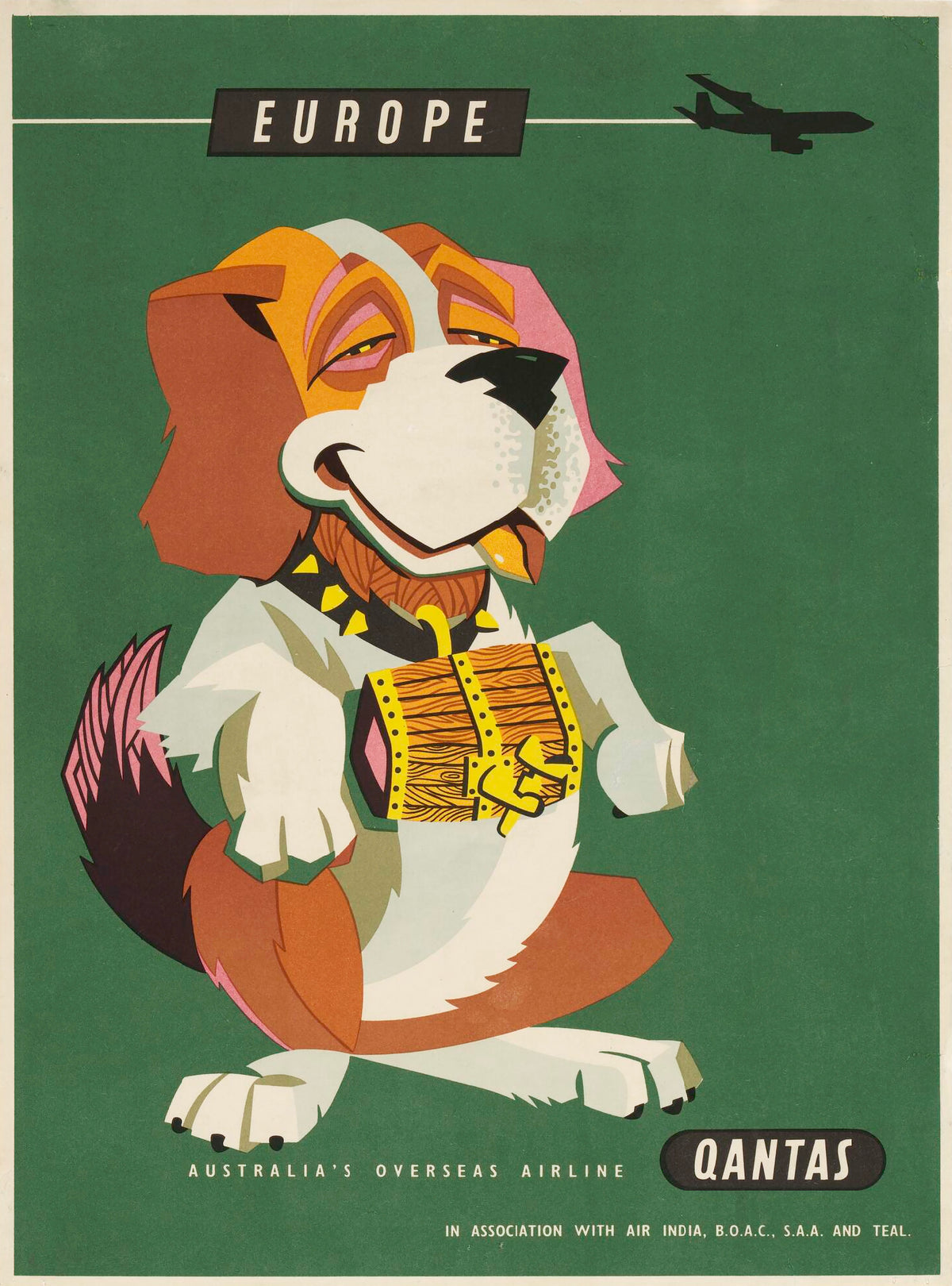TRAVEL POSTER - Qantas Europe (Dog) | Mapworld