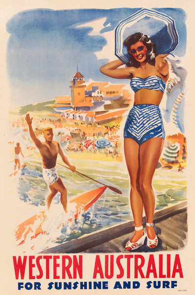 TRAVEL POSTER - Western Australia for Sunshine and Surf | Mapworld
