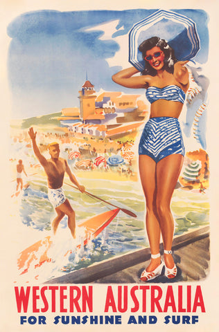 TRAVEL POSTER - Western Australia for Sunshine and Surf