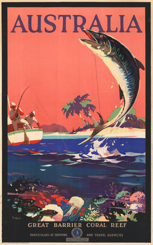 TRAVEL POSTER - Great Barrier Reef Vintage Poster