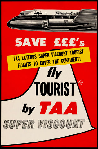 TRAVEL POSTER - Trans Australian Airlines Super Viscount