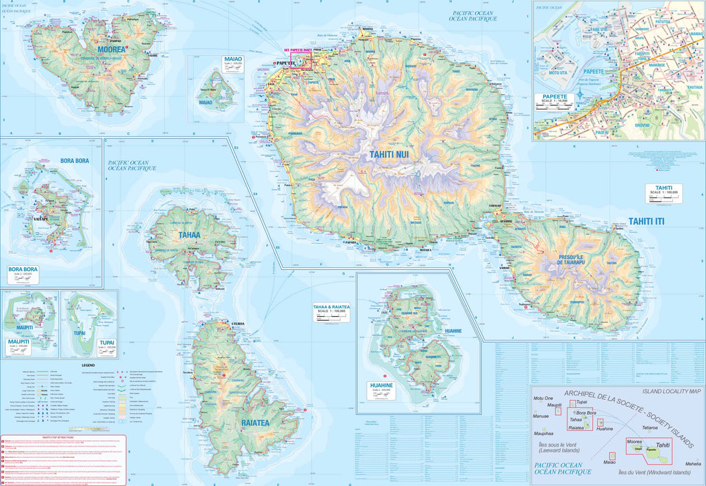 Tahiti & Polynesia Pacific Cruising Map – ITM | Mapworld