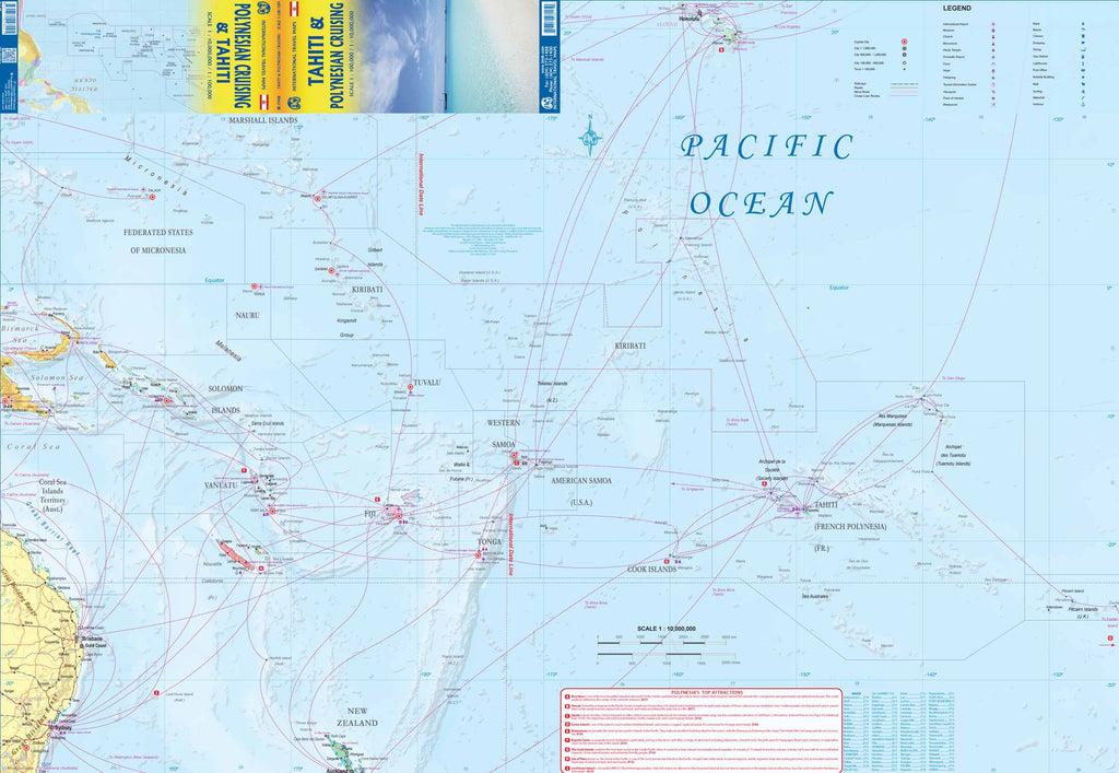 Tahiti & Polynesia Pacific Cruising Map – ITM | Mapworld