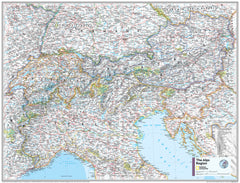 The Alps Atlas of the World, 11th Edition, National Geographic Wall Map