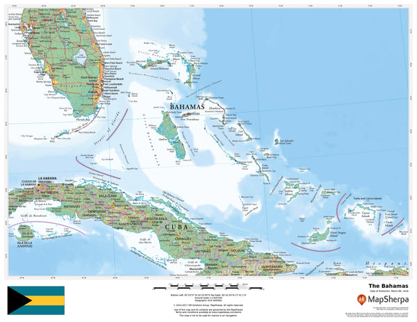 The Bahamas Wall Map – MapSherpa | Mapworld