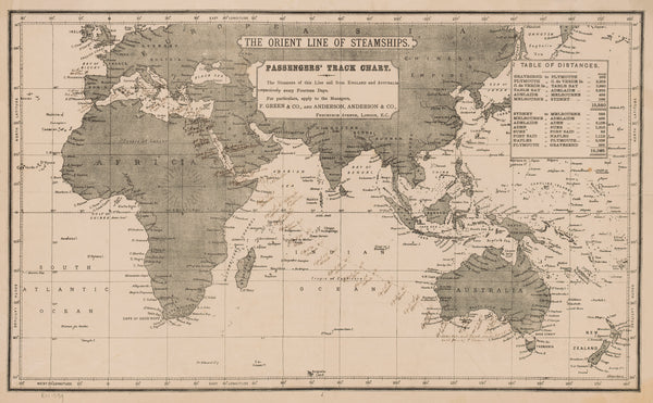 The Orient Line Steamships Wall Map – Australasia | Mapworld