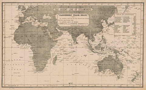 The Orient Line Steamships Wall Map – Australasia | Mapworld